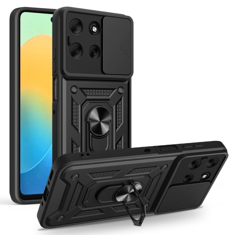 Capa deslizante para Moto G56 5G com câmara e suporte