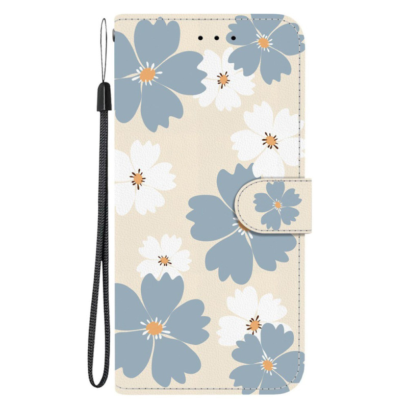 Capa Xiaomi Redmi 15C 4G / 5G / Poco C85 Flores cinzentas e brancas