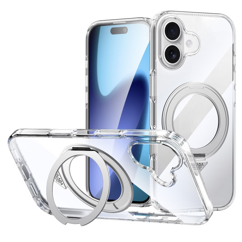 Capa Crystal Clear para iPhone 17 com suporte