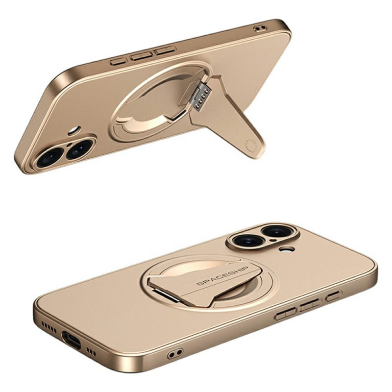 Capa para iPhone 17 com efeito metálico e suporte integrado