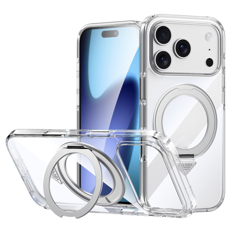 Capa magnética transparente para iPhone 17 Pro com suporte