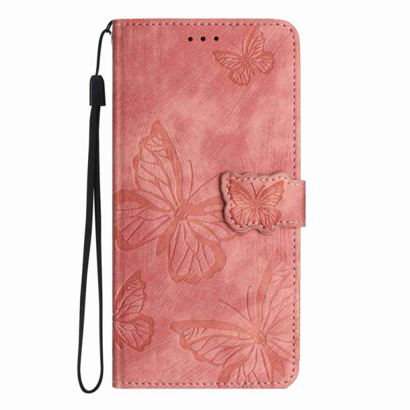 Capa Xiaomi Redmi 15 4G Efeito camurça Borboletas