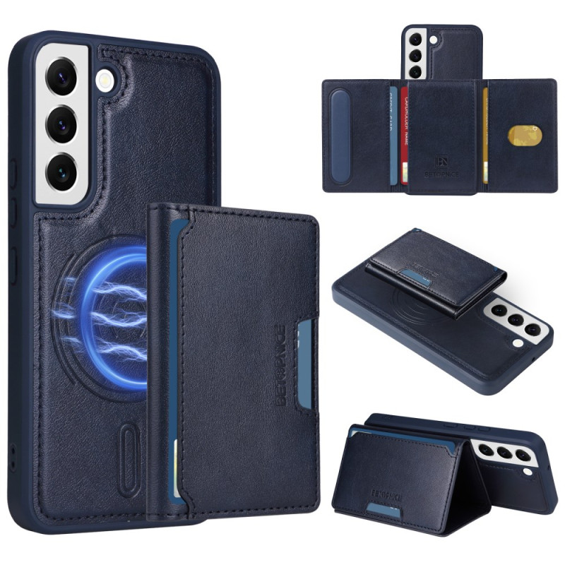 Capa magnética para Samsung Galaxy S22 5G com suporte para cartão amovível