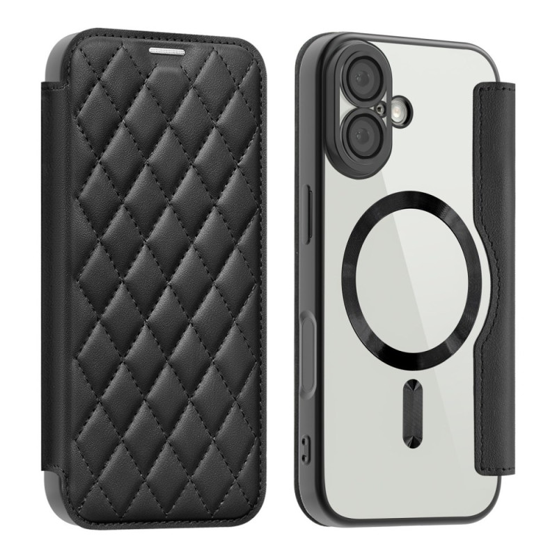 Capa flip para iPhone 17 compatível com MagSafe almofadada