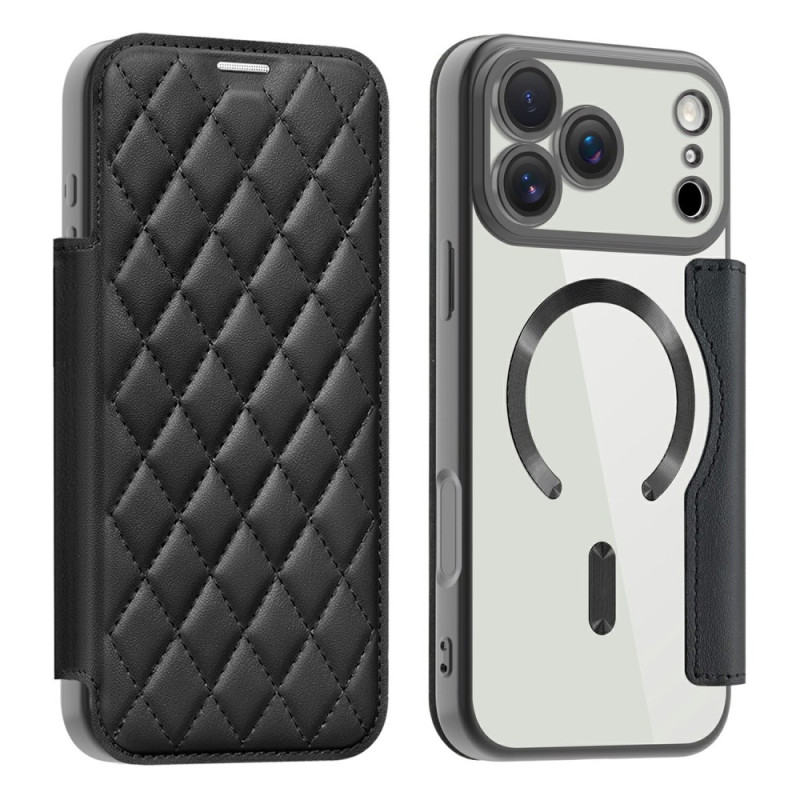 Capa flip para iPhone 17 Pro compatível com MagSafe almofadada