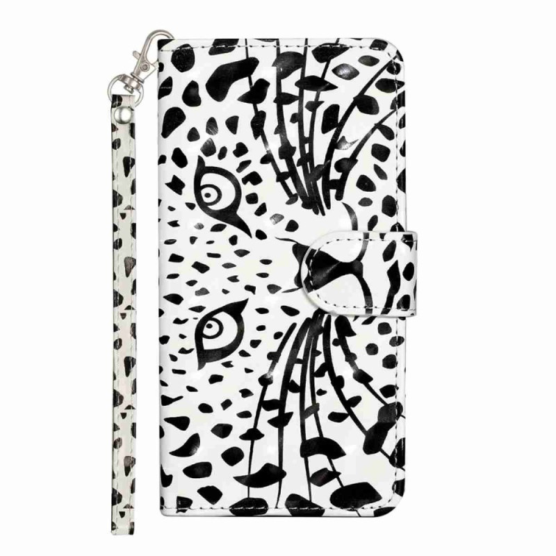 Xiaomi Redmi 15 4G / 5G Capa
 com fita para a cabeça em forma de leopardo