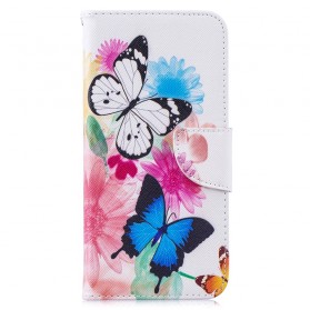 Xiaomi Redmi Note 7 Capa de Borboletas e Flores Pintadas