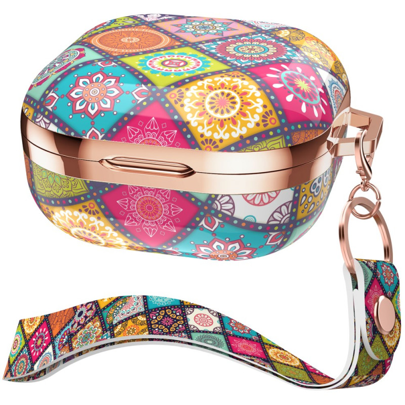 Capa com cordão para Samsung Galaxy Buds2 Pro / Buds2 / Buds Pro / Buds Live / Buds FE Patchwork