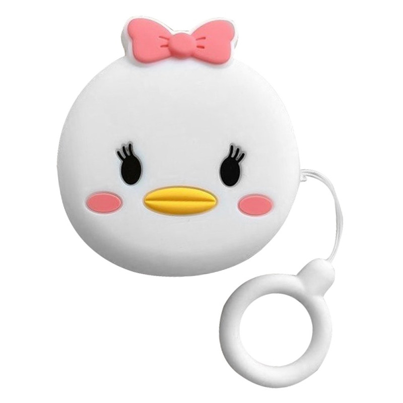 Capa para Samsung Galaxy Buds FE Duck com laço cor-de-rosa