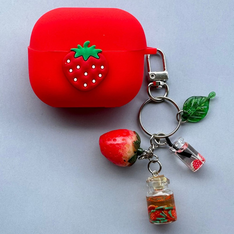 Capa Samsung Galaxy Buds3 Pro / Buds3 Strawberry com pingente