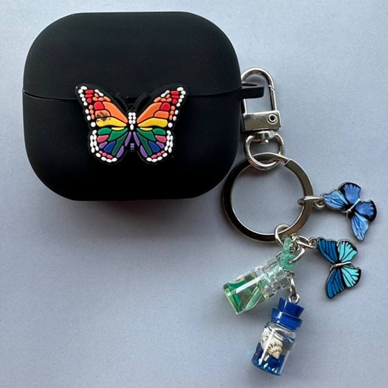 Capa Samsung Galaxy Buds3 Pro / Buds3 Borboleta colorida com pingente