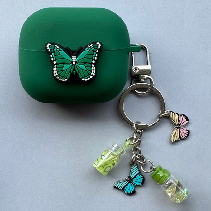 Samsung Galaxy Buds3 Pro / Buds3 Capa borboleta verde com pingente