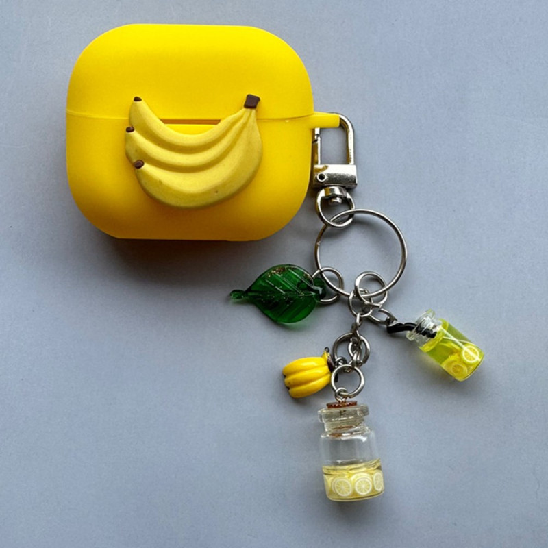 Capa para Samsung Galaxy Buds3 Pro / Buds3 Banana com pingente