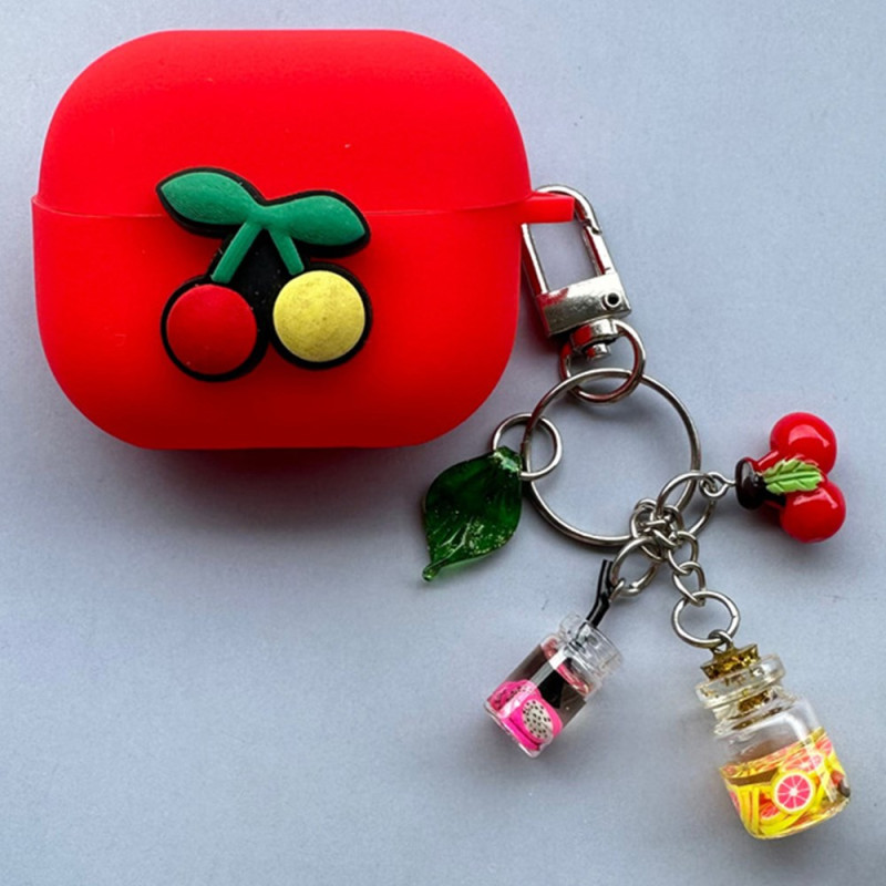Capa Samsung Galaxy Buds3 Pro / Buds3 Cherry com pingente