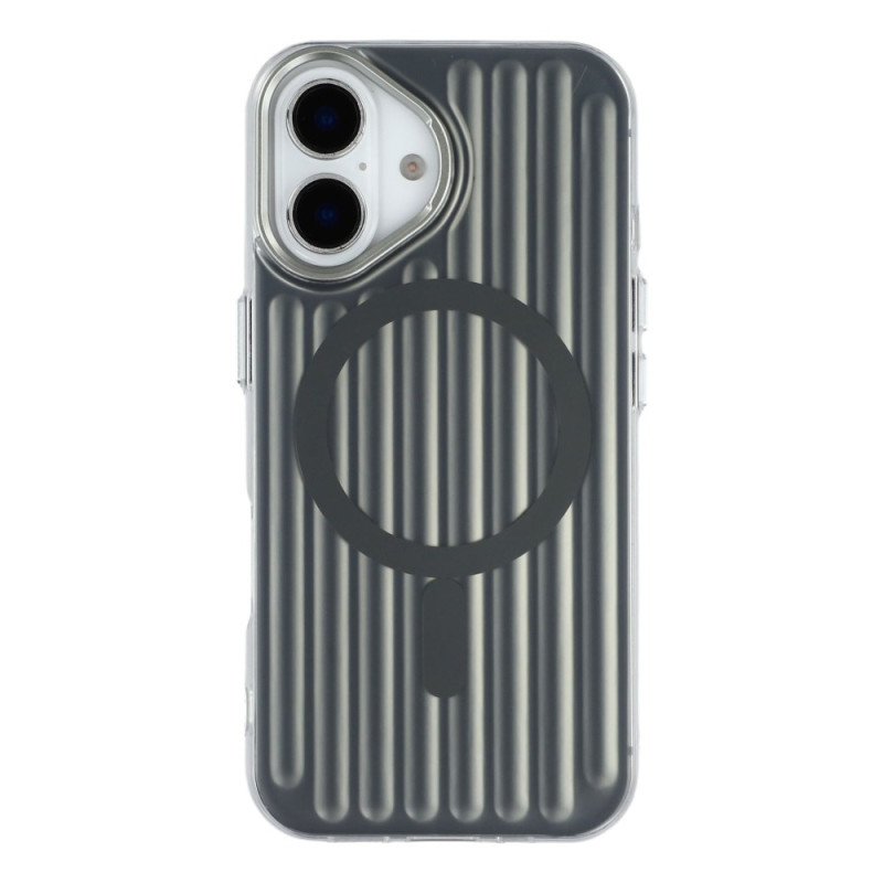 Capa compatível com MagSafe para iPhone 16 com textura de bagagem