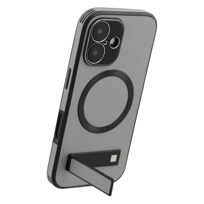 Capa de couro estilo MagSafe para iPhone 16 com suporte