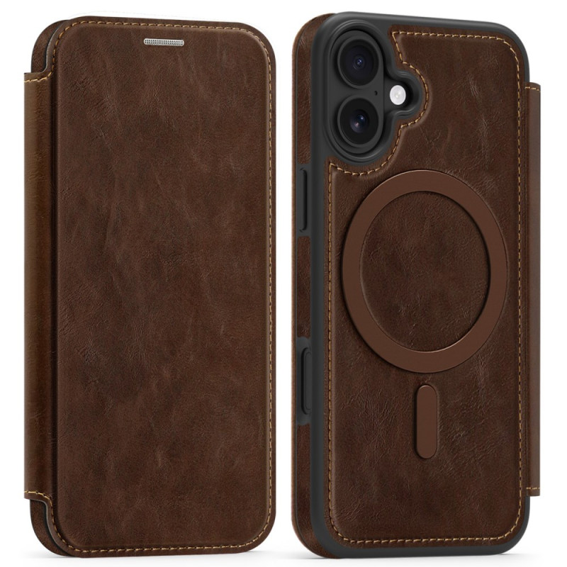 Capa flip para iPhone 16 MagSafe Efeito camurça