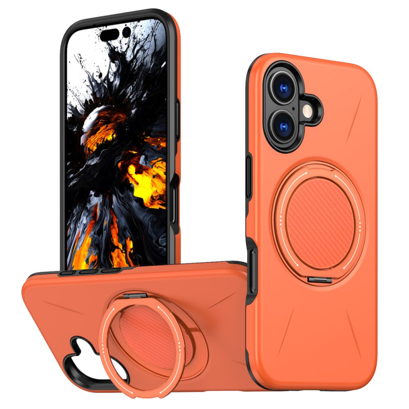 Capa MagSafe para iPhone 16 Plus com suporte rotativo com efeito metálico