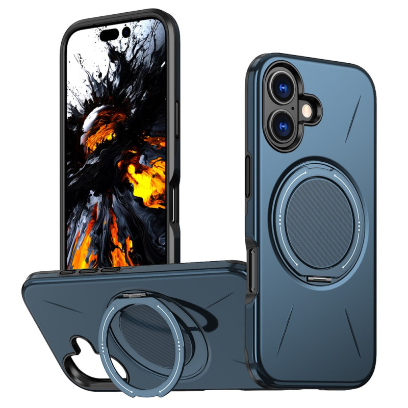 Capa MagSafe para iPhone 16 Plus com suporte rotativo com efeito metálico