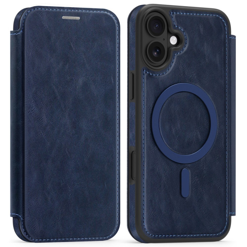 Capa flip para iPhone 16 Plus compatível com MagSafe Efeito camurça