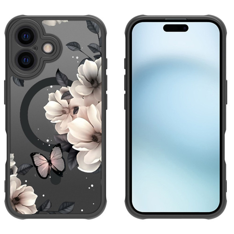 Capa Magsafe para iPhone 16 Plus Flores e Borboletas