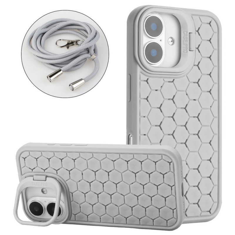 Suporte integrado da capa com cordão
 para iPhone 16 Plus