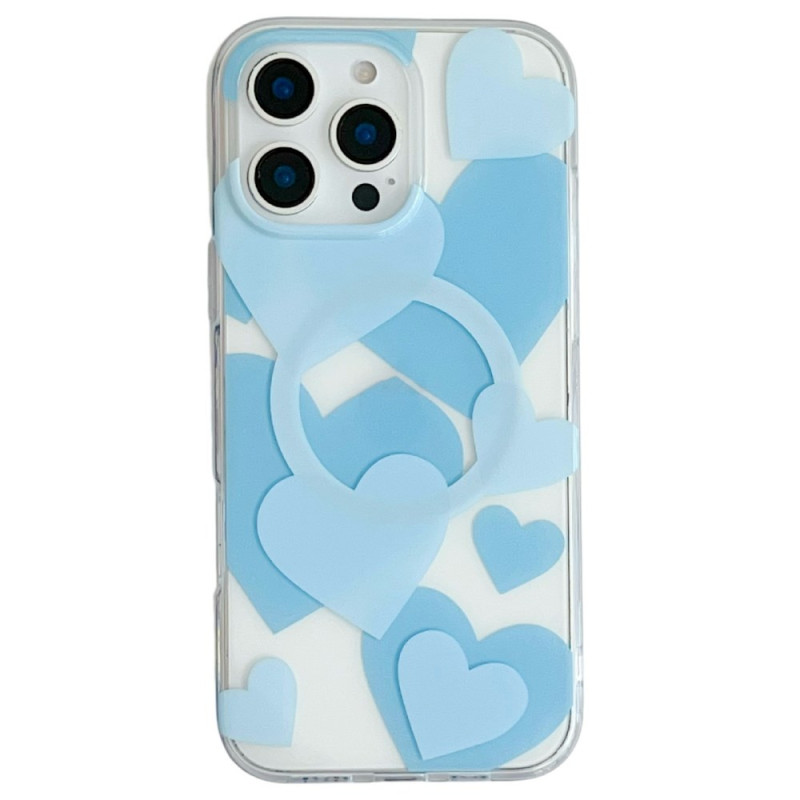 Coque pour iPhone 16 Pro Compatible MagSafe Coeurs Fantaisie