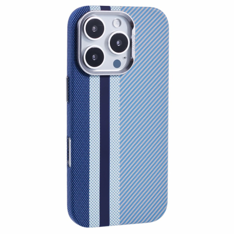 Capa MagSafe para iPhone 16 Pro Max com textura de fibra de carbono colorida