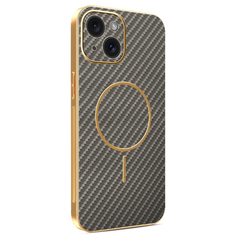 Capa para iPhone 15 Magsafe Textura em fibra de carbono
