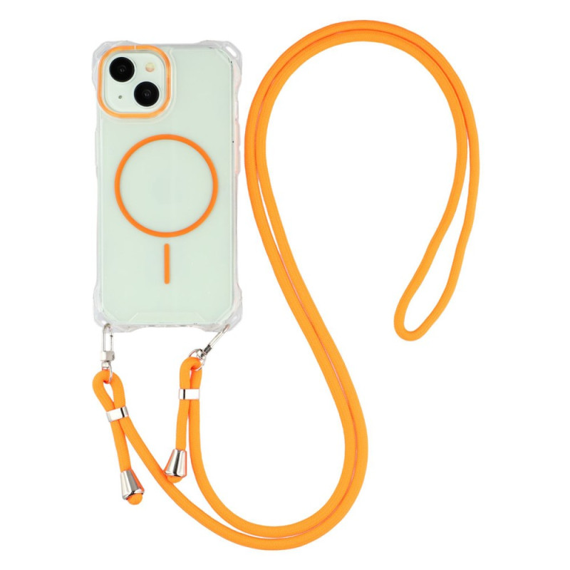 Capa com cordão para iPhone 15 Design híbrido