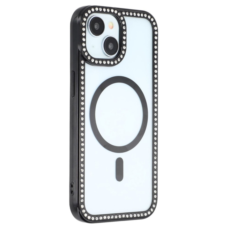 Capa MagSafe para iPhone 15 com strass