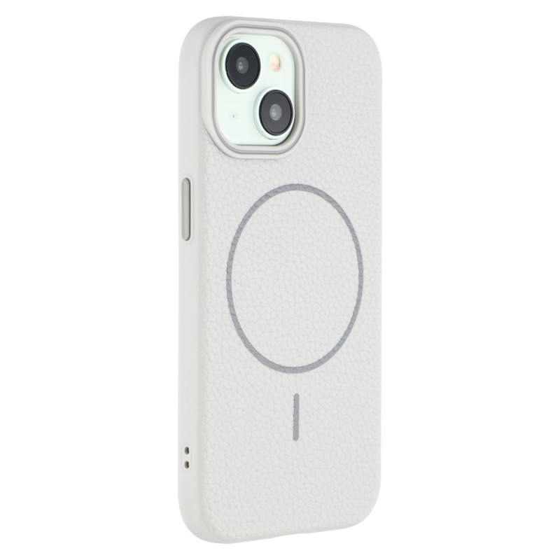 Capa iPhone 15 MagSafe Couro Efeito Litchi