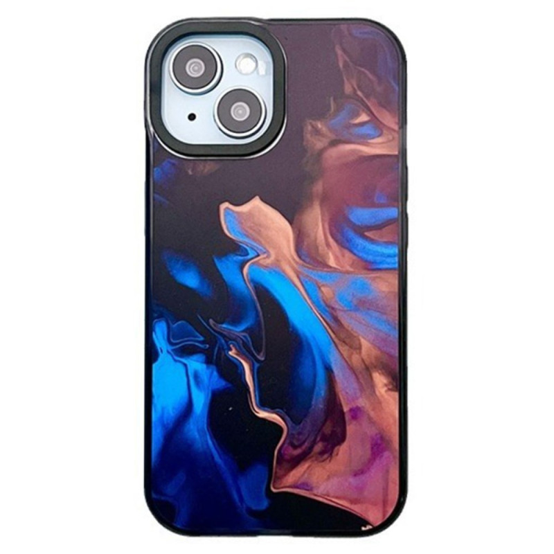 Capa elegante e resistente para iPhone 15 - Padrão vermelho e azul