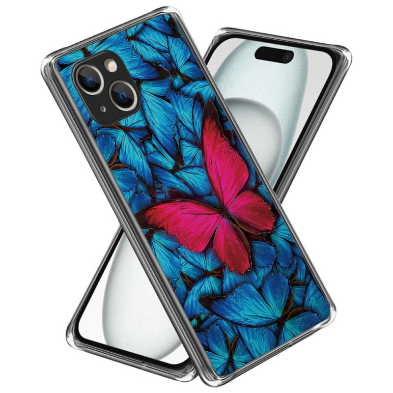 Capa iPhone 15 Butterfly Red