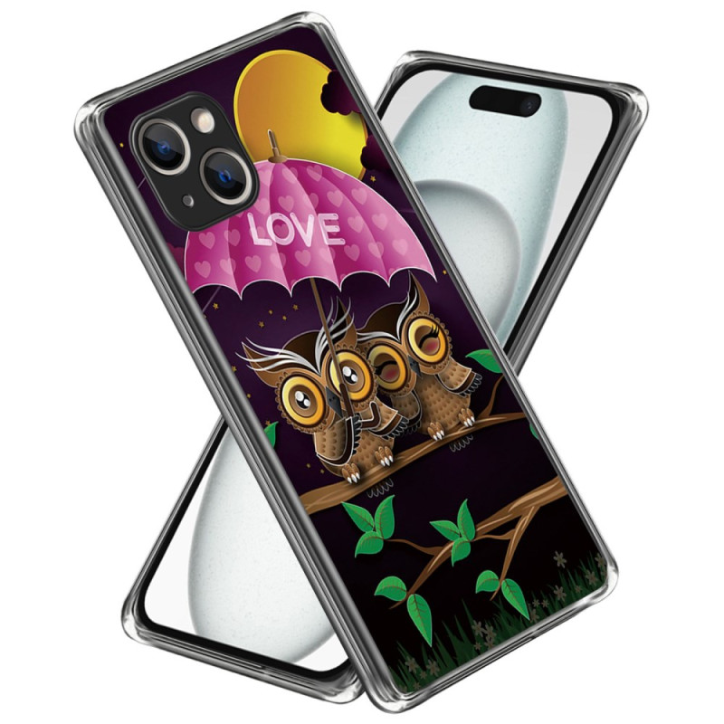 Capa iPhone 15 Casal de corujas