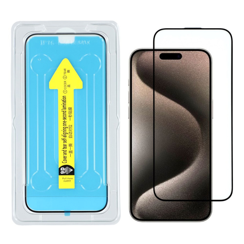 Protetor de ecrã para iPhone 15 Ferramenta de instalação (contorno preto)
