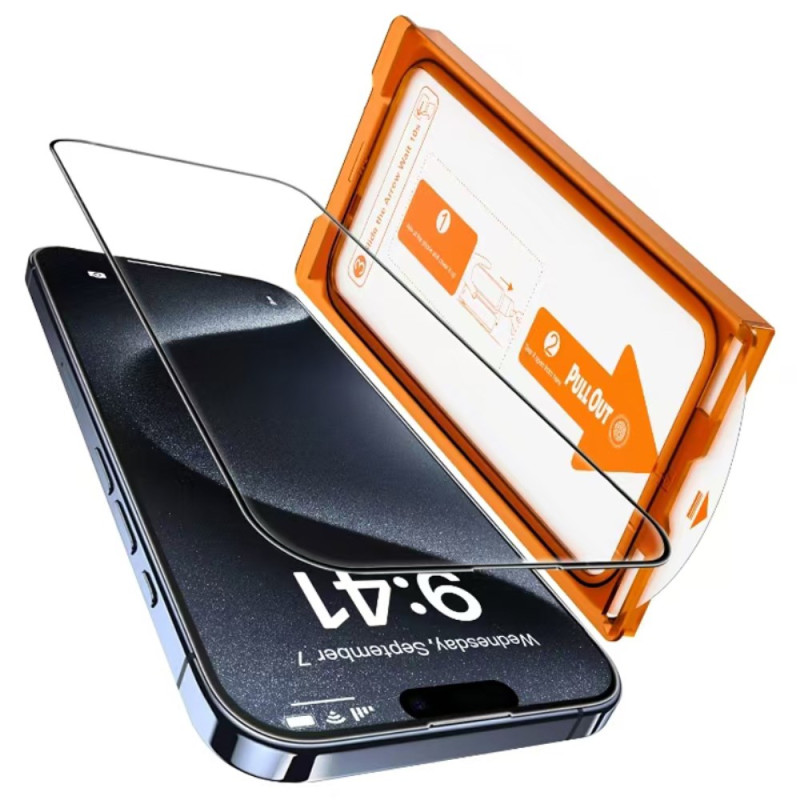 Ferramenta de instalação do protetor de ecrã de vidro temperado para iPhone 15
