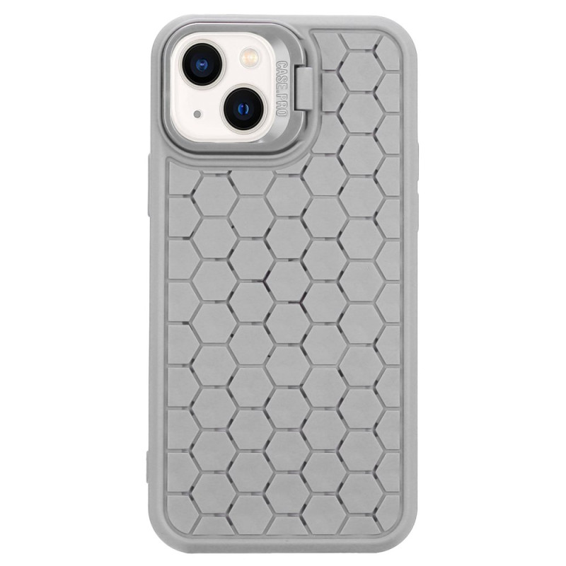 Capa para iPhone 15 Plus com design em favo de mel e suporte
