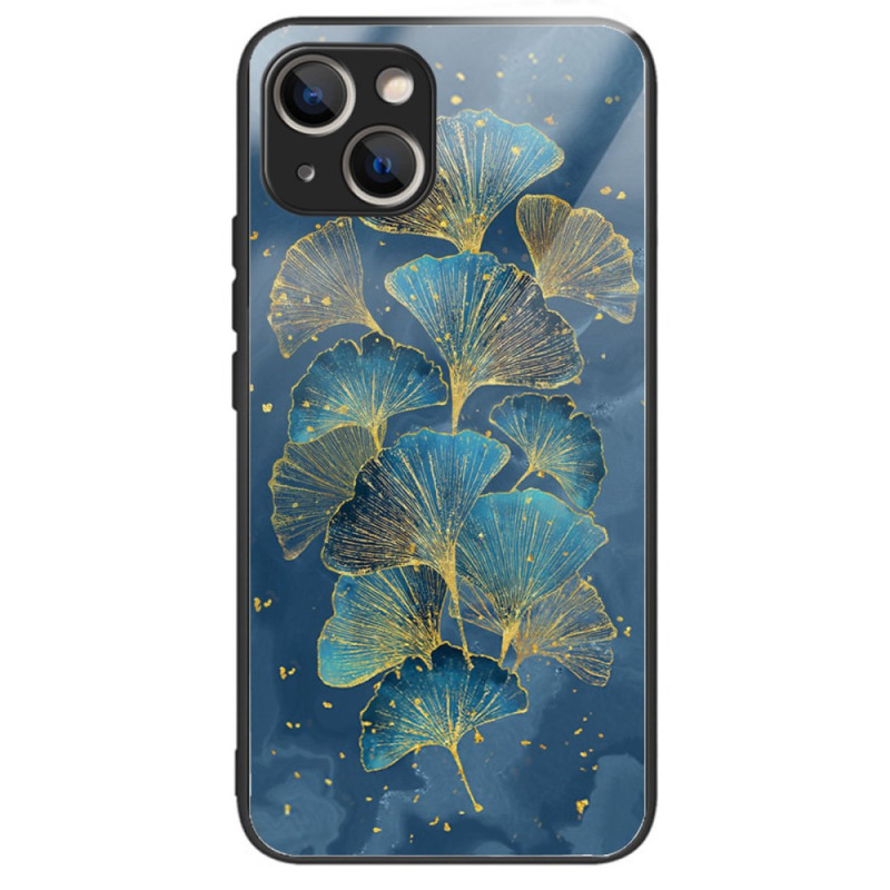 Capa iPhone 15 Plus Vidro temperado Folhas de Ginkgo