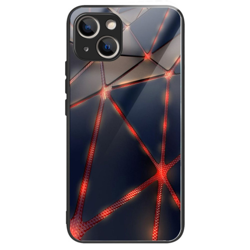Capa dura para iPhone 15 Plus Vidro temperado Linha vermelha