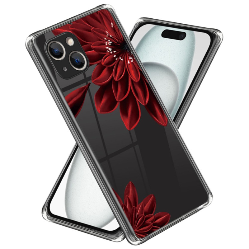 Capa para iPhone 15 Plus Design floral Vermelho