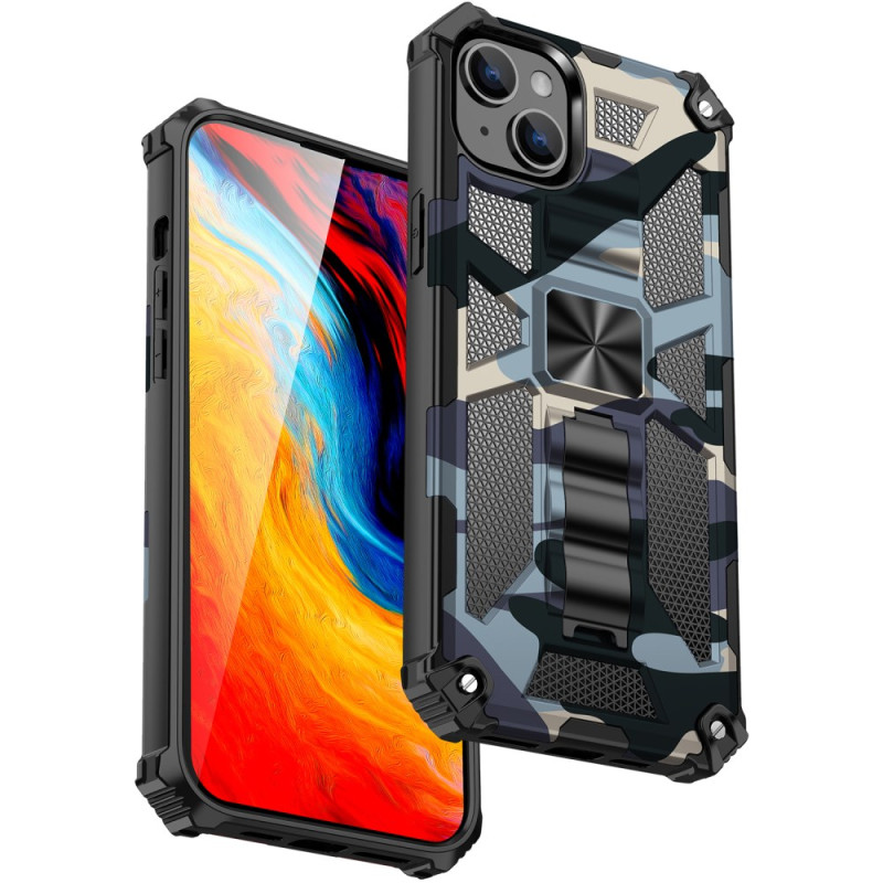 Capa para iPhone 15 Plus Suporte integrado Camuflagem