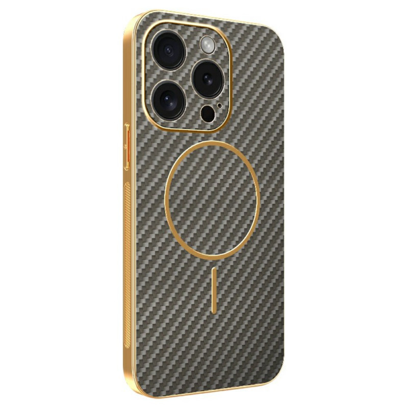 Capa para iPhone 15 Pro com textura de fibra de carbono