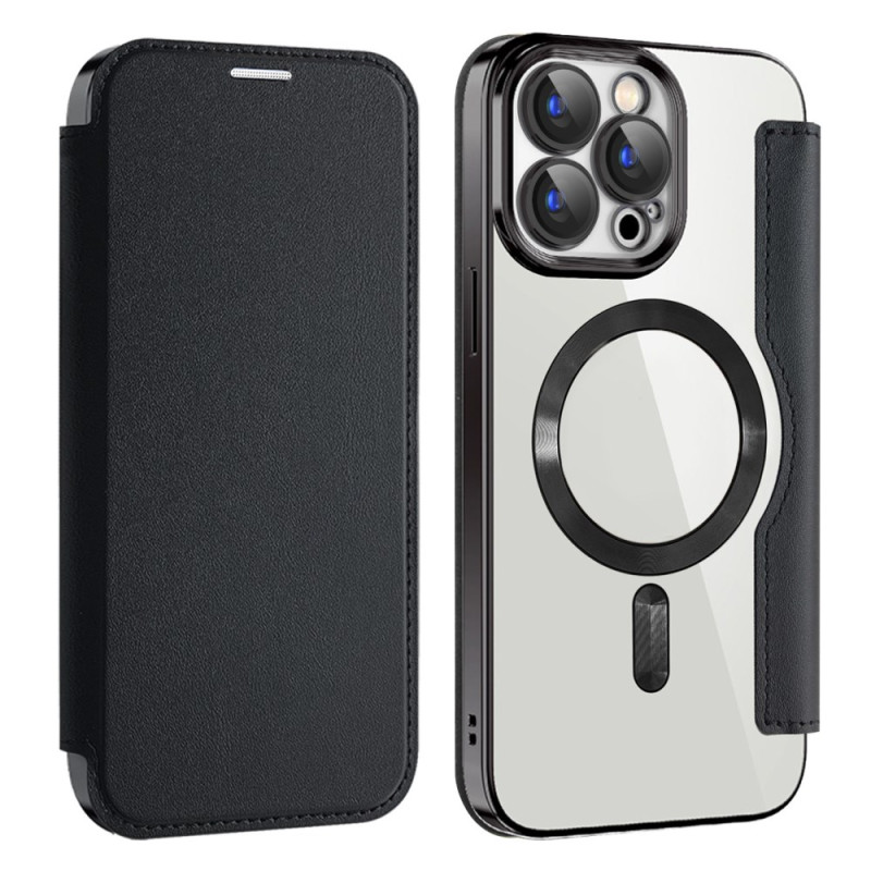 Capa flip para iPhone 15 Pro MagSafe com suporte para cartão RFID