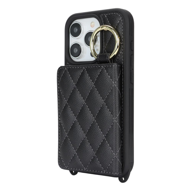 Capa para carteira RFID para iPhone 15 Pro com alça de ombro