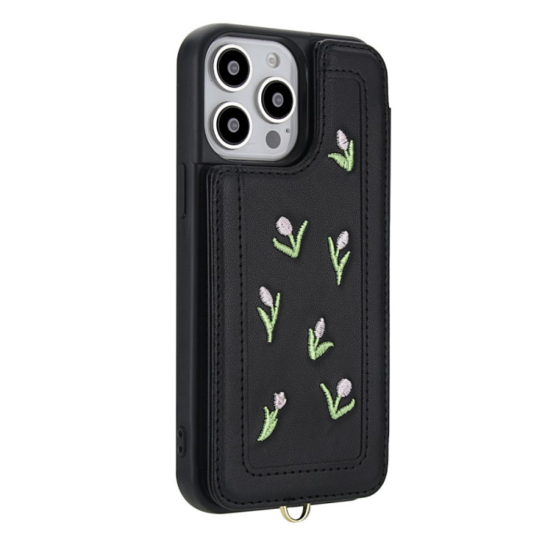 Capa para iPhone 15 Pro Floral Card Case