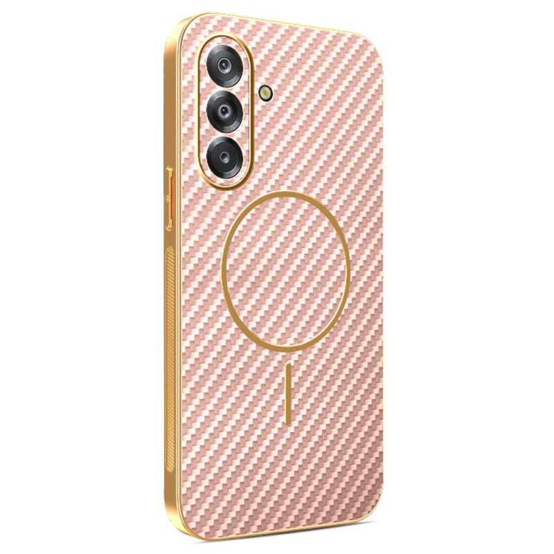 Capa MagSafe para Samsung Galaxy A17 4G / A17 5G Textura de fibra de carbono