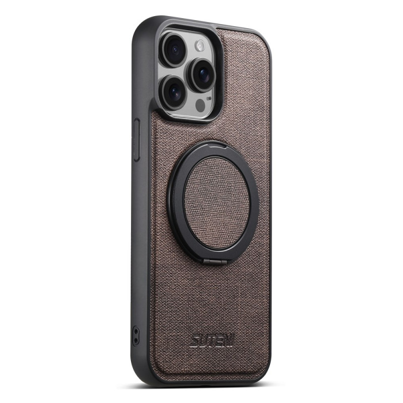 Capa de couro estilo MagSafe para iPhone 15 Pro Max com suporte rotativo de 360