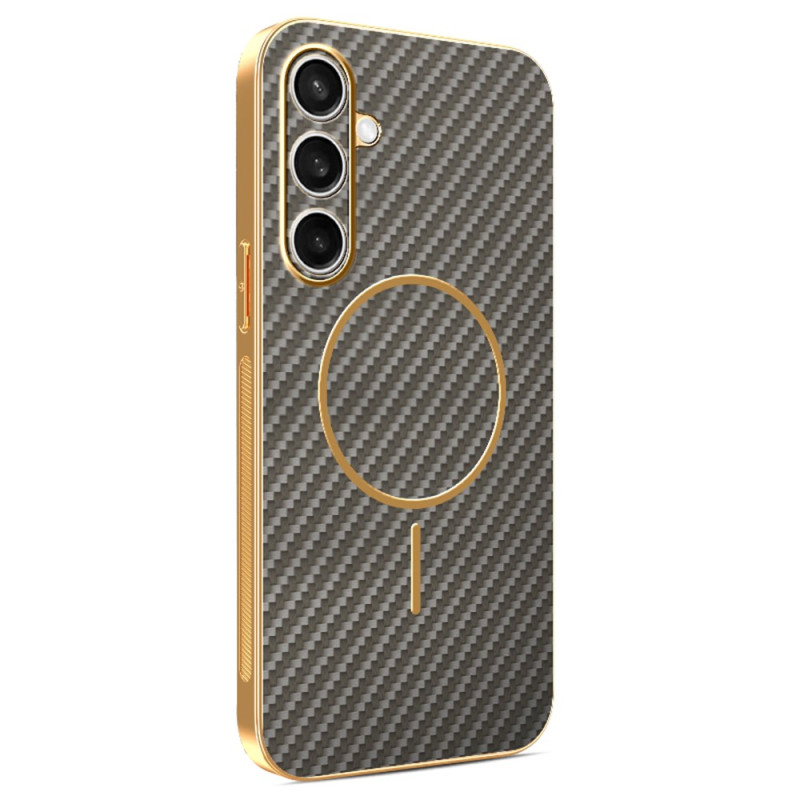 Capa para Samsung Galaxy S25 FE MagSafe Design em fibra de carbono