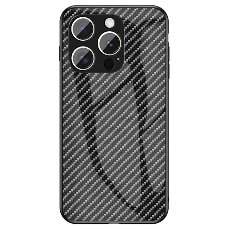 Capa para iPhone 15 Pro Max Fibra de carbono de vidro temperado